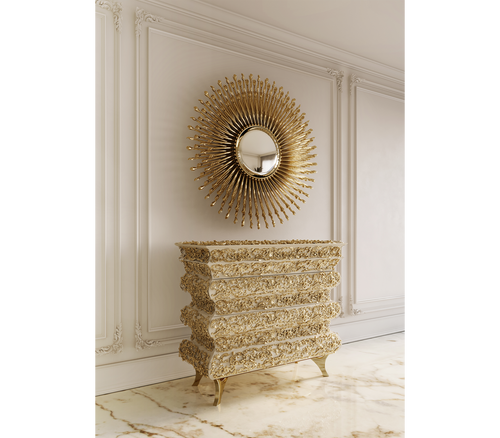Crochet Baroque Gold Filigree Luxury Nightstand