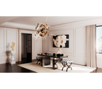 Empire Cracked Brass Inlay Marble Luxury Desk