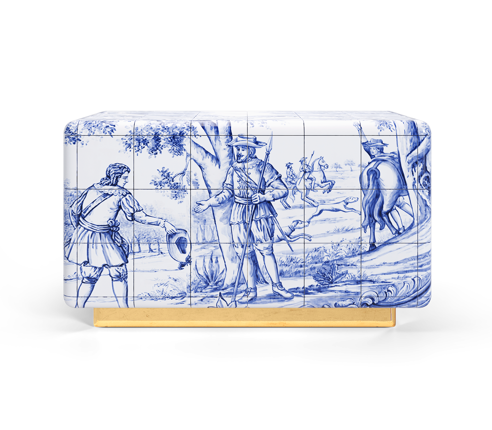 Heritage Azulejo Hand-Painted Ceramic Luxury Nightstand