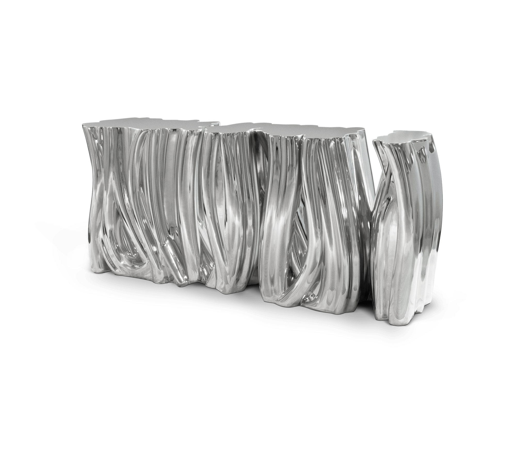 Monochrome Consoles Fluid Sculptural Resin Entryways Cabinet Table