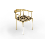 Nº11 Semiramide Nero Surrealist Polished Gold Dining Chair