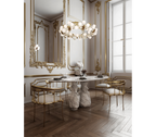 Pietra Oval Classic Estremoz Marble Dining Table
