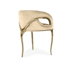 Chandra Cutout Gloss Brass Velvet Chair