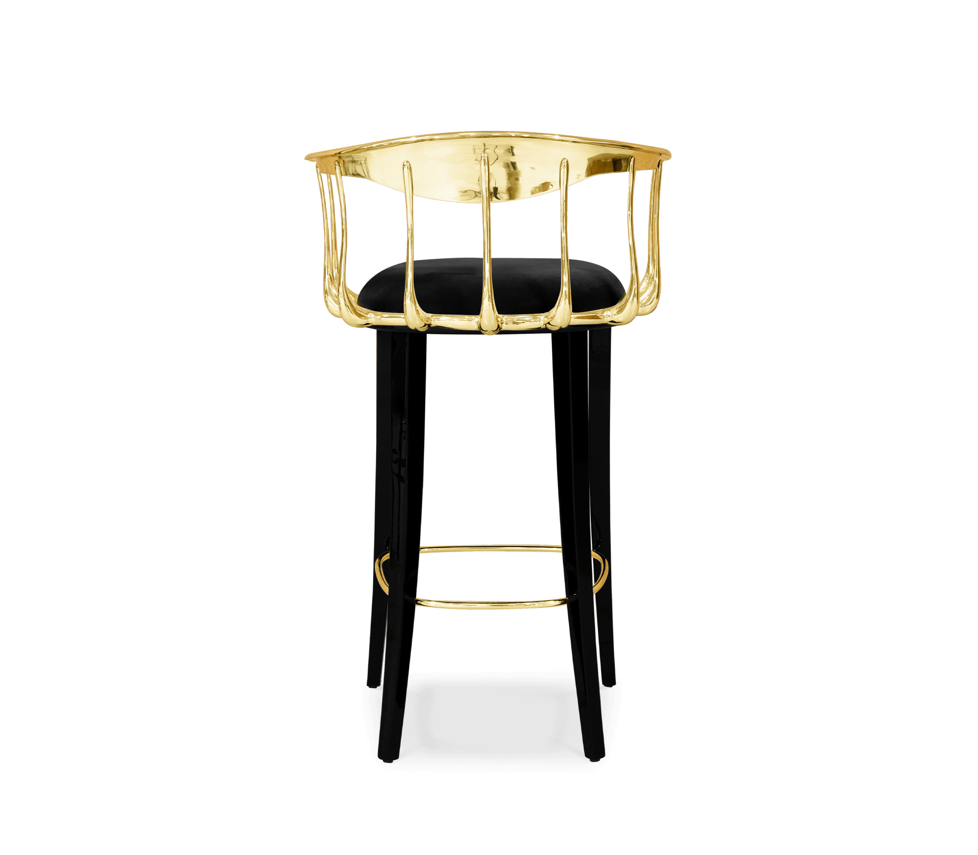 Nº 11 Surrealist Polished Brass Bar Stool