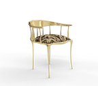 Nº11 Semiramide Nero Surrealist Polished Gold Dining Chair