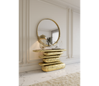 Stonehenge Consoles Crinkled Gilded Brass Entryways Cabinet Table