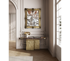 Empire Consoles Hammered Gilded Brass Entryways Cabinet Table