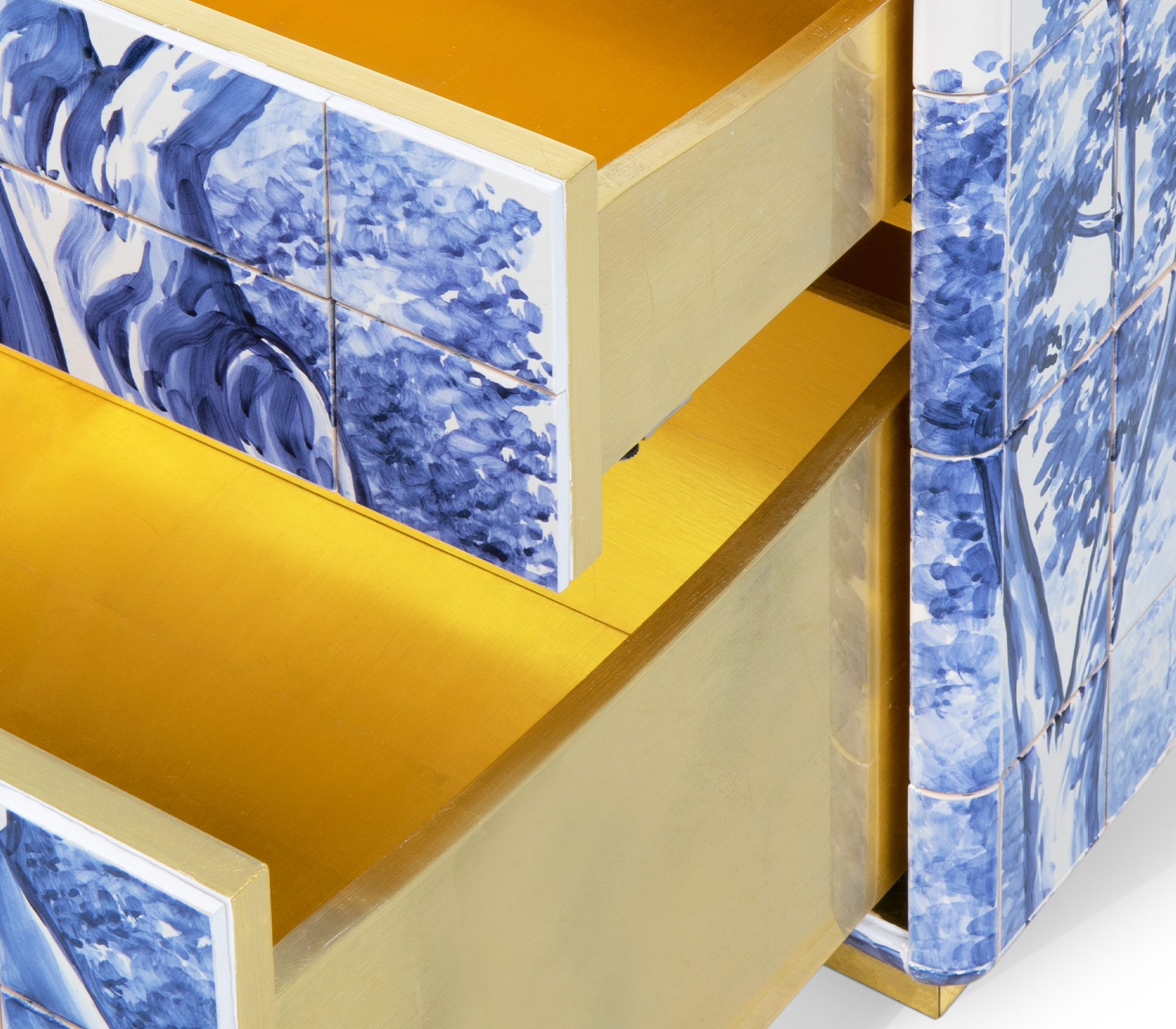 Heritage Azulejo Hand-Painted Ceramic Luxury Nightstand
