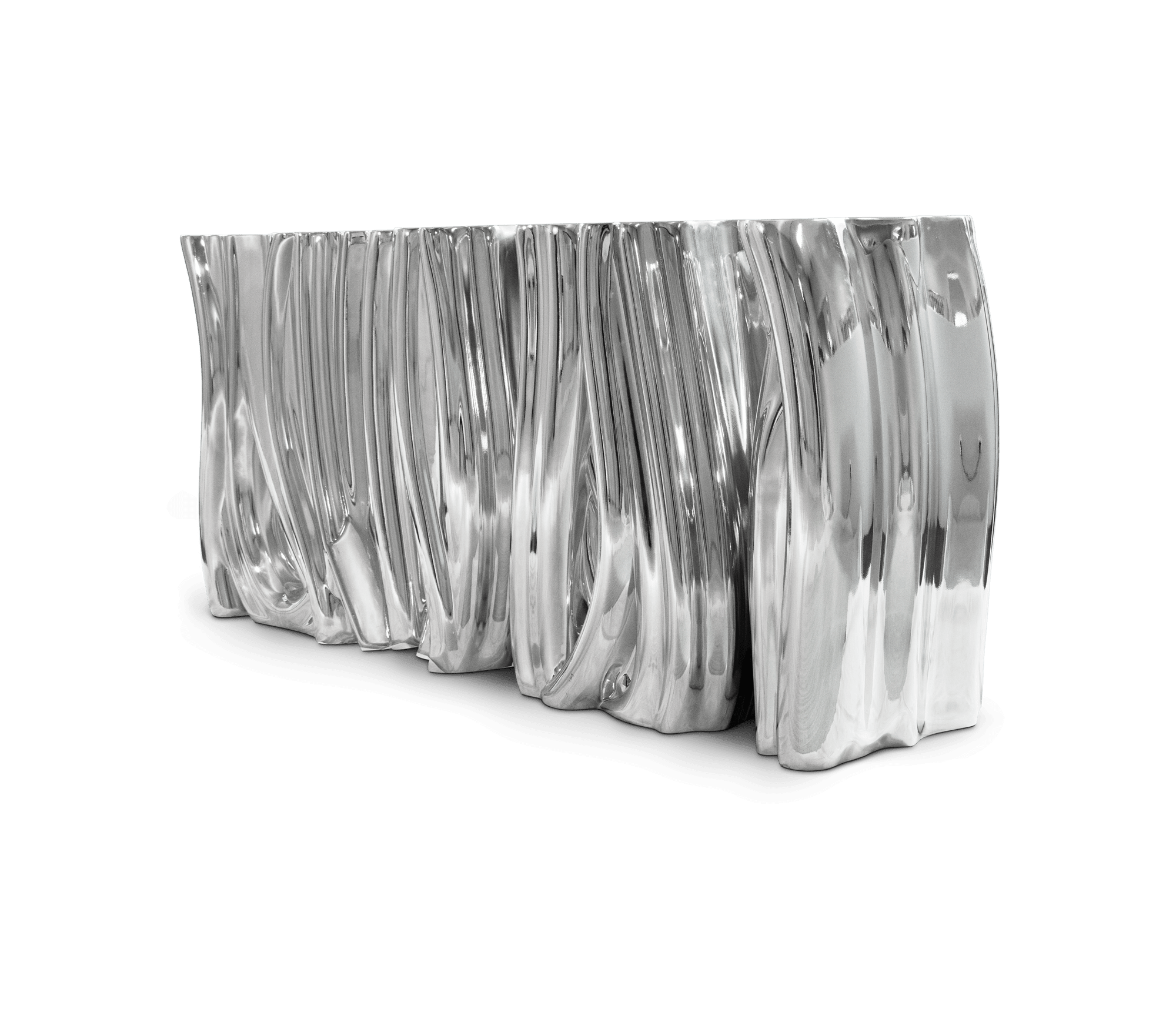 Monochrome Consoles Fluid Sculptural Resin Entryways Cabinet Table