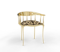 Nº11 Semiramide Nero Surrealist Polished Gold Dining Chair