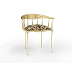 Nº11 Semiramide Nero Surrealist Polished Gold Dining Chair