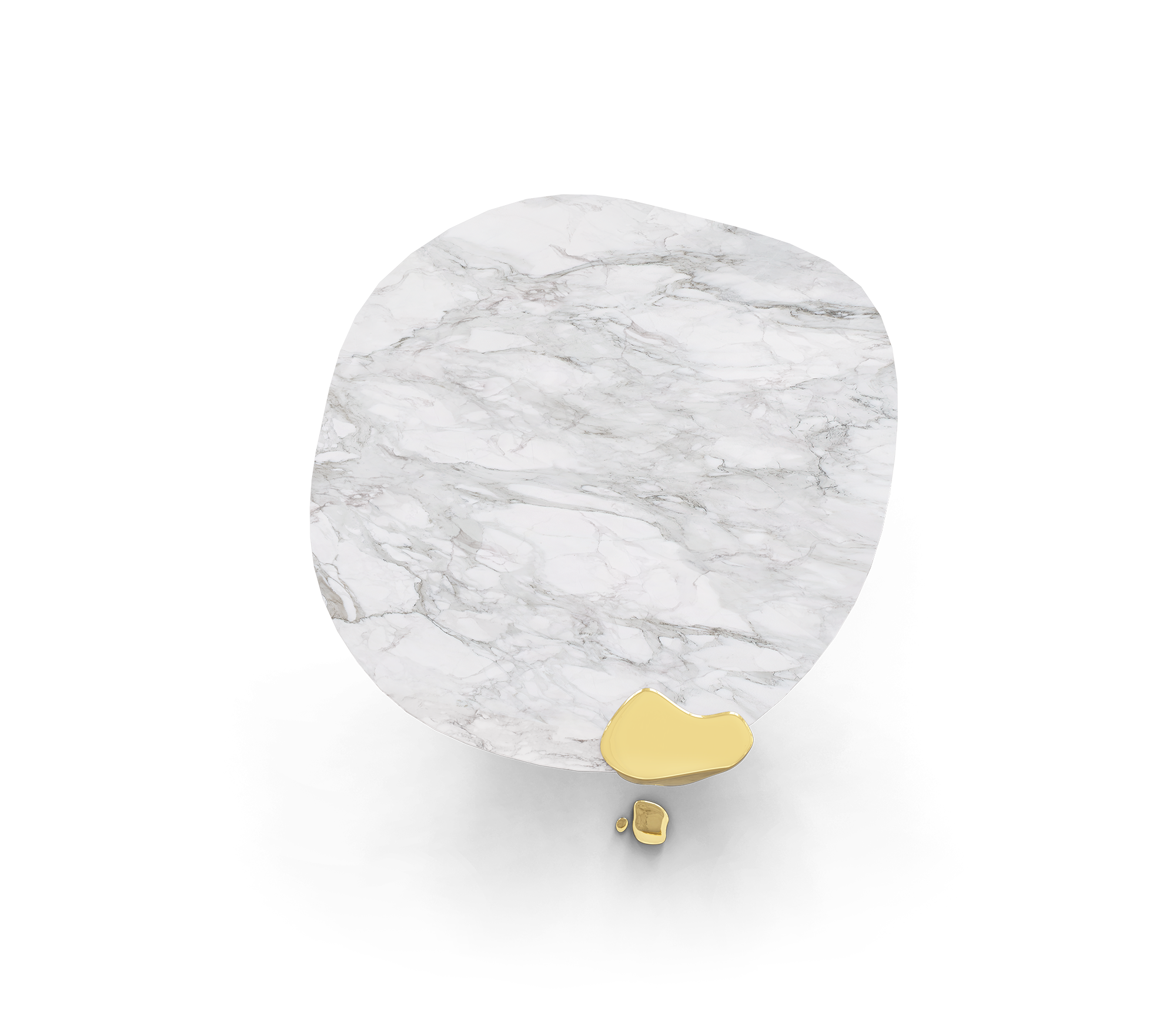Diamond Marble & Brass Round Dining Table