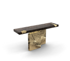 Empire Consoles Hammered Gilded Brass Entryways Cabinet Table