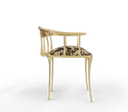 Nº11 Semiramide Nero Surrealist Polished Gold Dining Chair