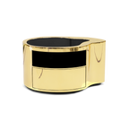 Wave Organic Curved Polished Metal Modern Luxury Nightstand