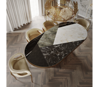 Chandra Cutout Gloss Brass Velvet Chair