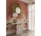 Empire Consoles Hammered Gilded Brass Entryways Cabinet Table