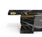 Empire Consoles Hammered Gilded Brass Entryways Cabinet Table