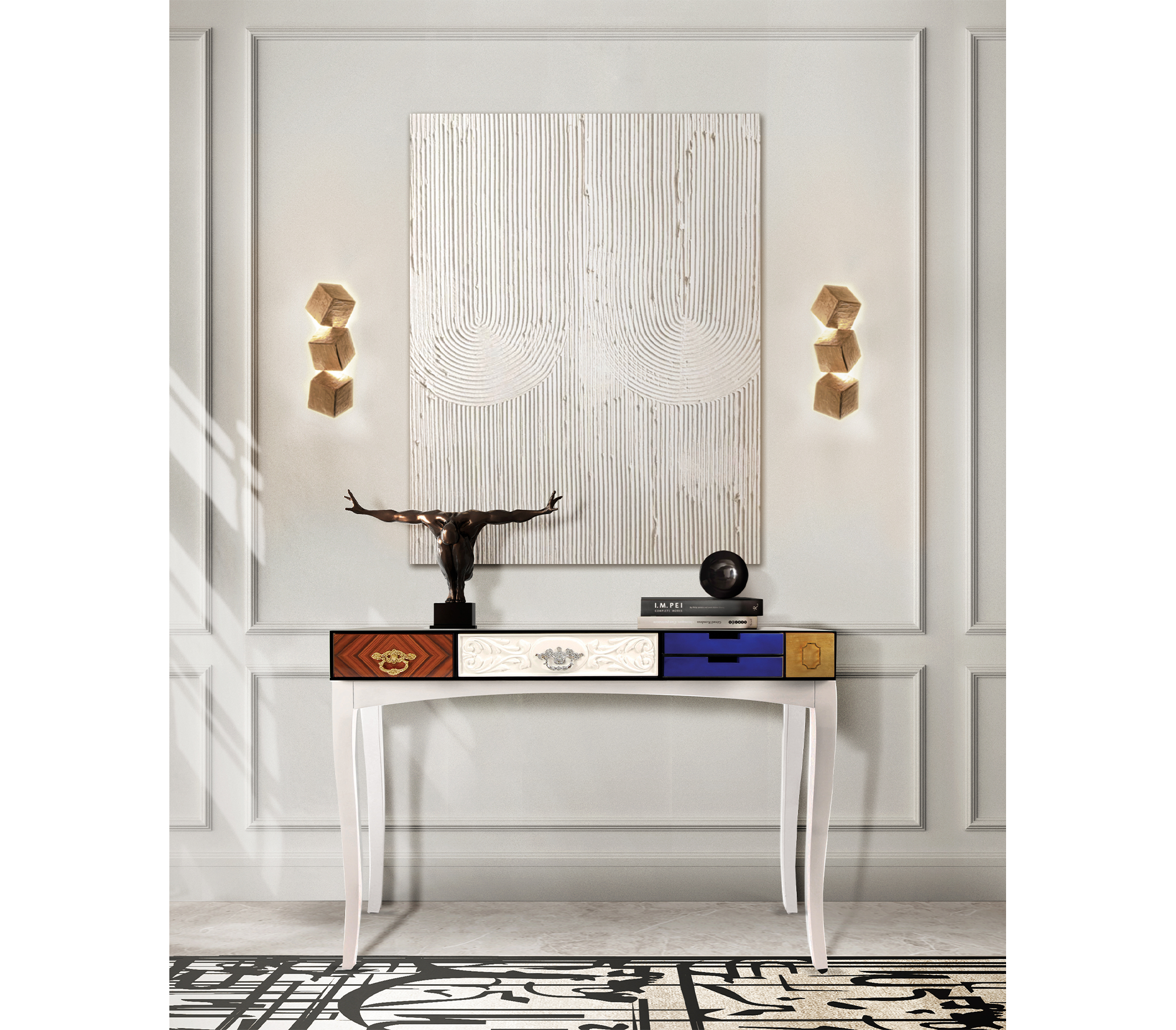 Soho Consoles with Modern Lacquered Entryways Cabinet Table