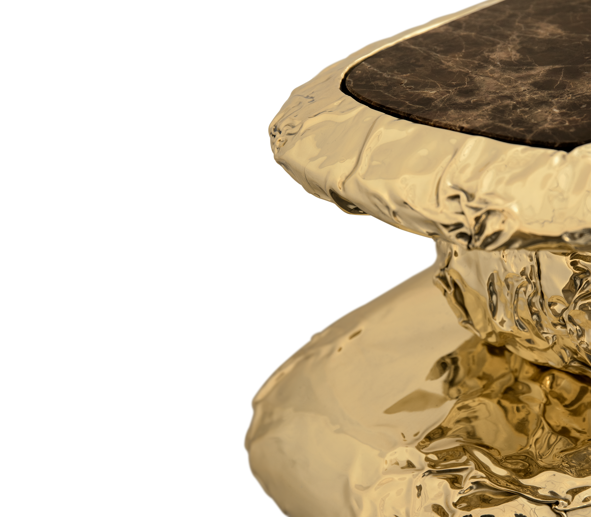 Stonehenge Consoles Crinkled Gilded Brass Entryways Cabinet Table