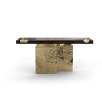 Empire Consoles Hammered Gilded Brass Entryways Cabinet Table