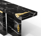 Empire Consoles Hammered Gilded Brass Entryways Cabinet Table