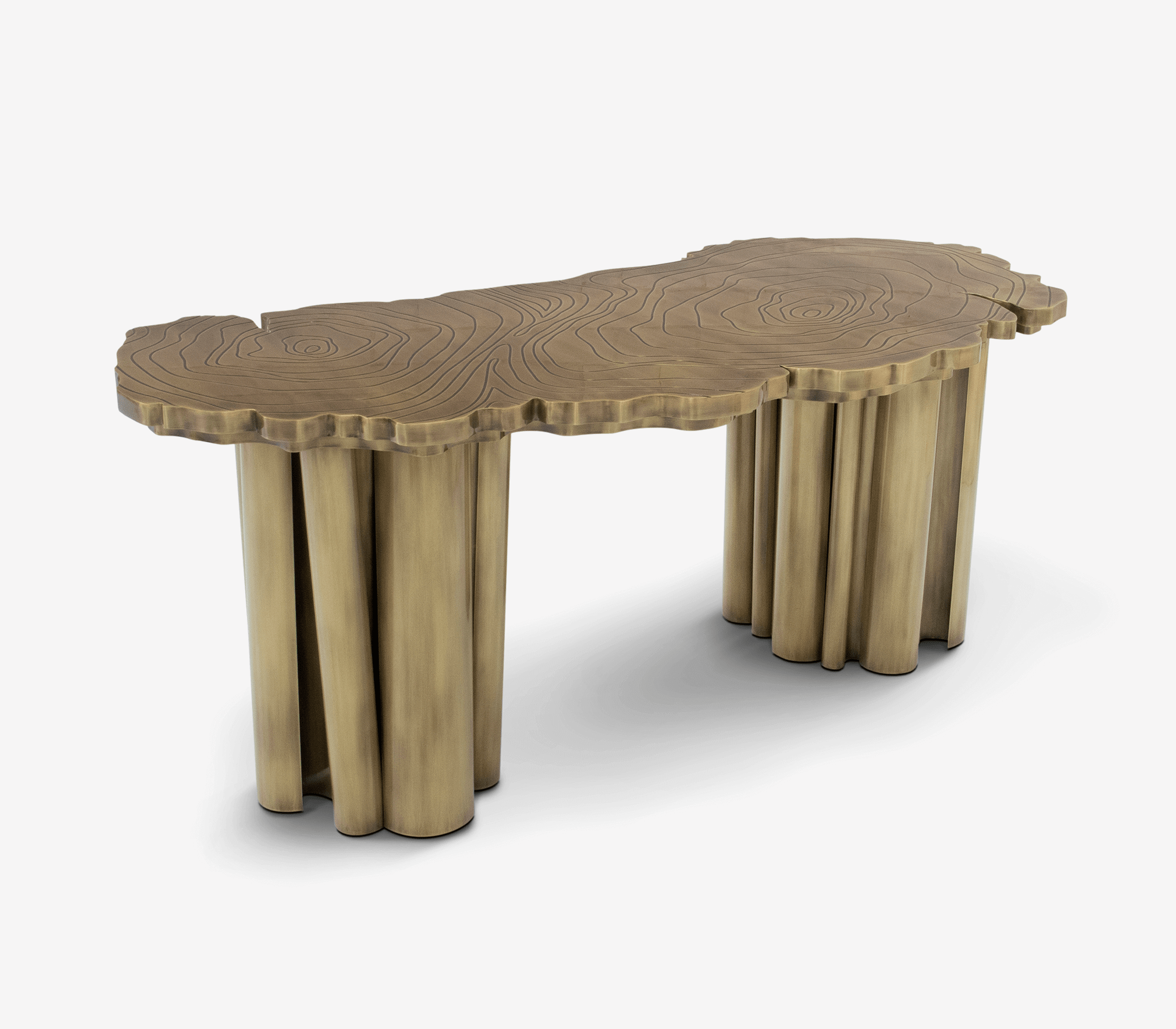 Fortuna Tree-Ring Brass Sculptural Luxury Desk