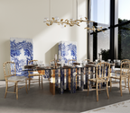 Heritage Dining Table with Azulejo-Inspired