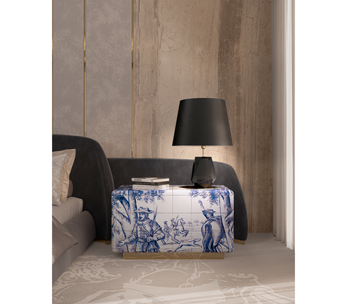 Heritage Azulejo Hand-Painted Ceramic Luxury Nightstand