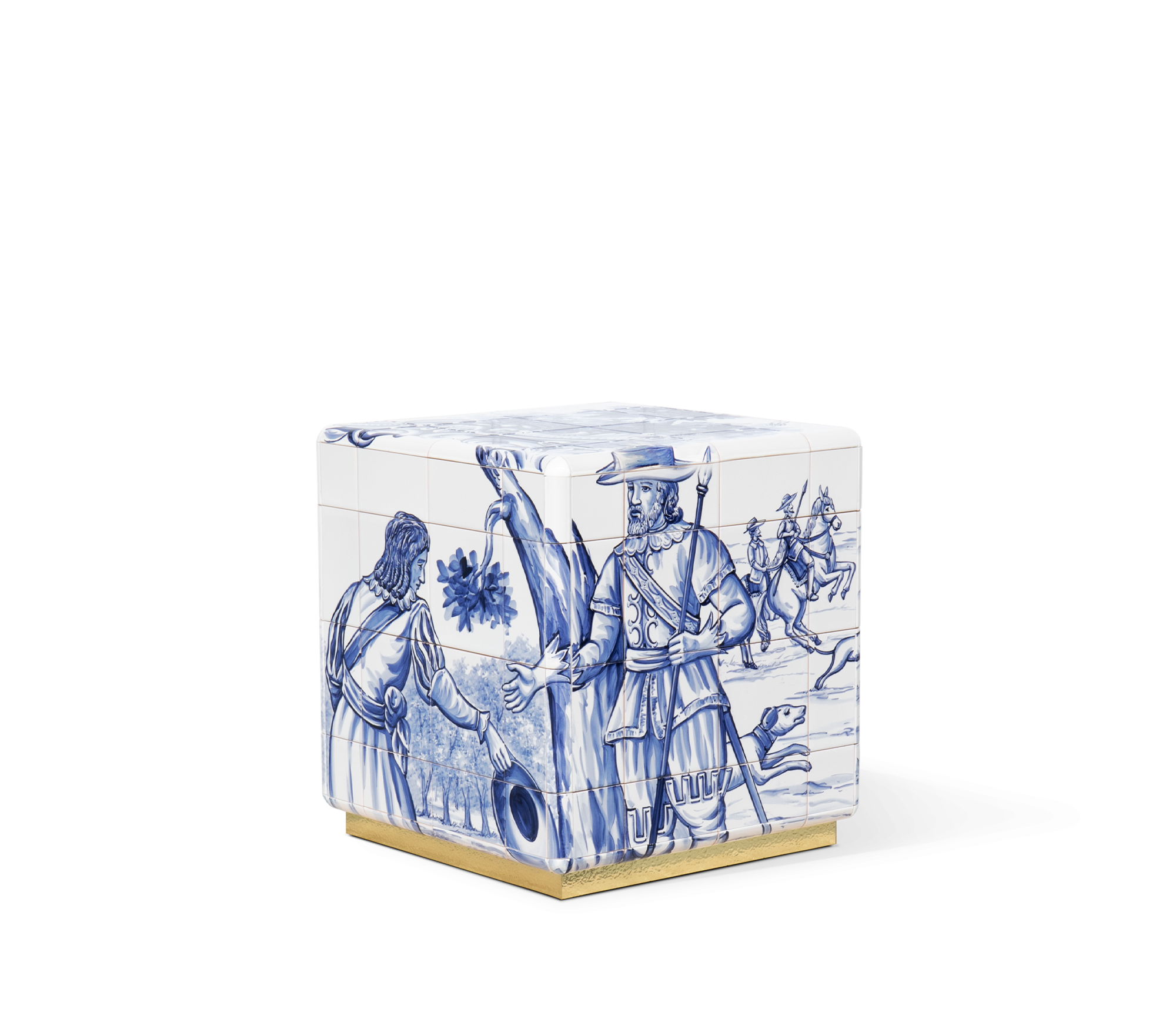 Heritage Azulejo Hand-Painted Ceramic Small Luxury Nightstand