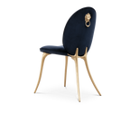Soleil Curved Brass Modern Luxury Dining Chair
