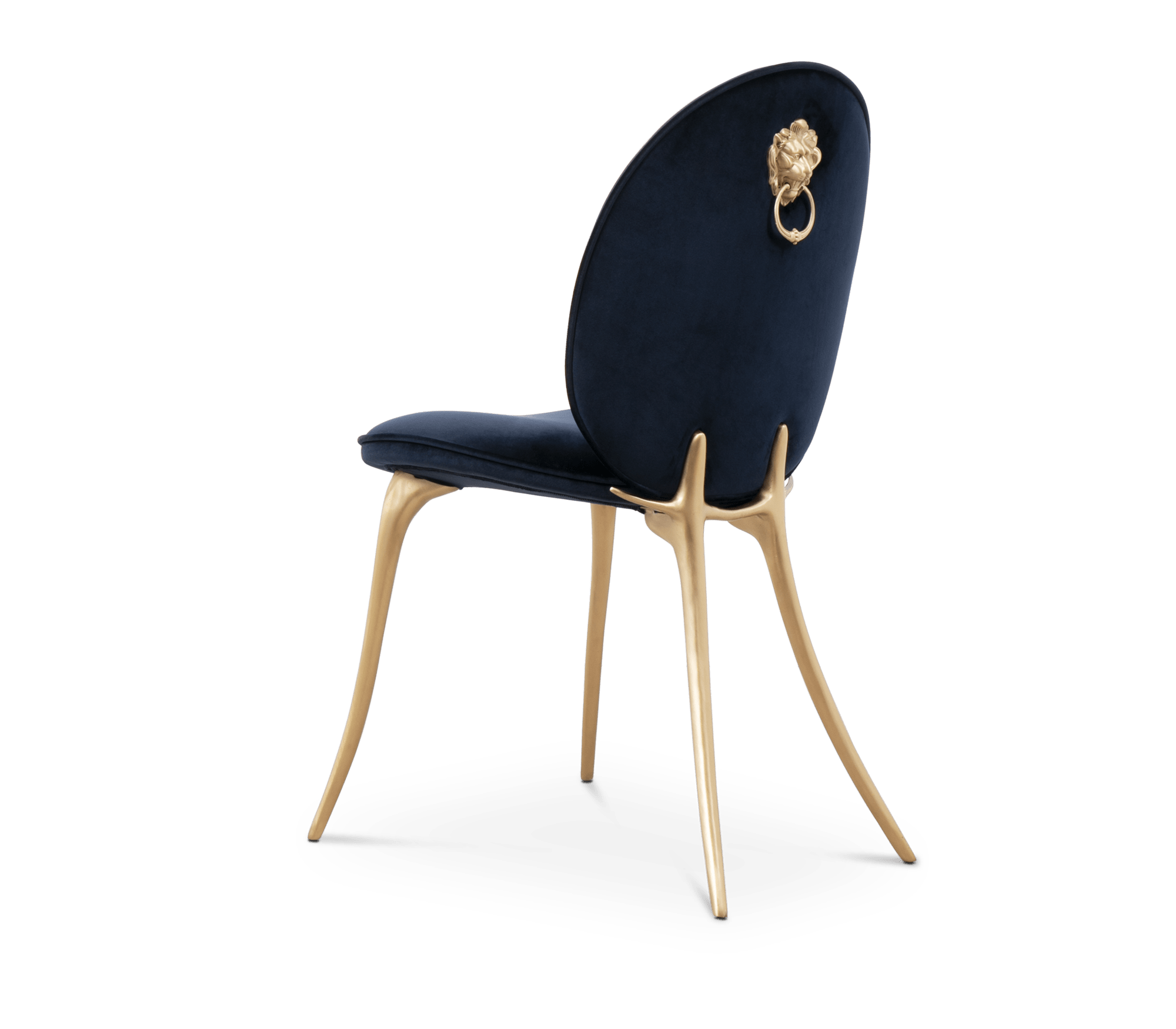 Soleil Curved Brass Modern Luxury Dining Chair