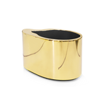 Wave Organic Curved Polished Metal Modern Luxury Nightstand