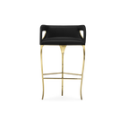 Chandra Fluid Sculptural Polished Brass Bar Stool