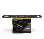 Empire Consoles Hammered Gilded Brass Entryways Cabinet Table