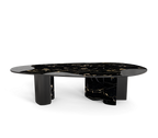 Ophelia Oval Carrara Marble & Gold Dining Table