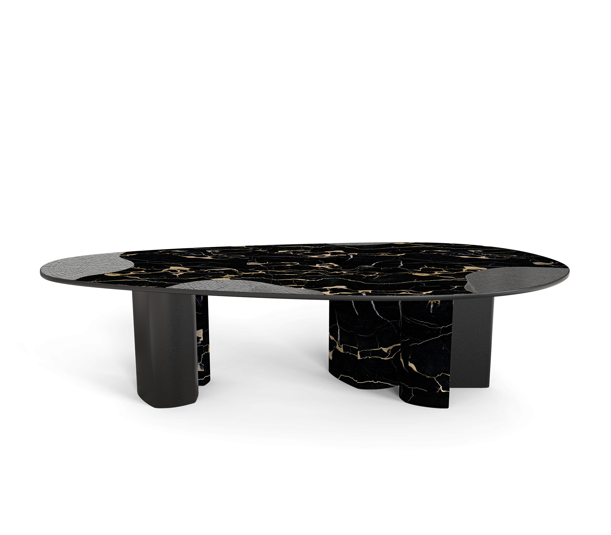 Ophelia Oval Carrara Marble & Gold Dining Table