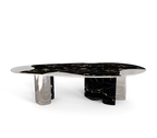 Ophelia Oval Carrara Marble & Gold Dining Table