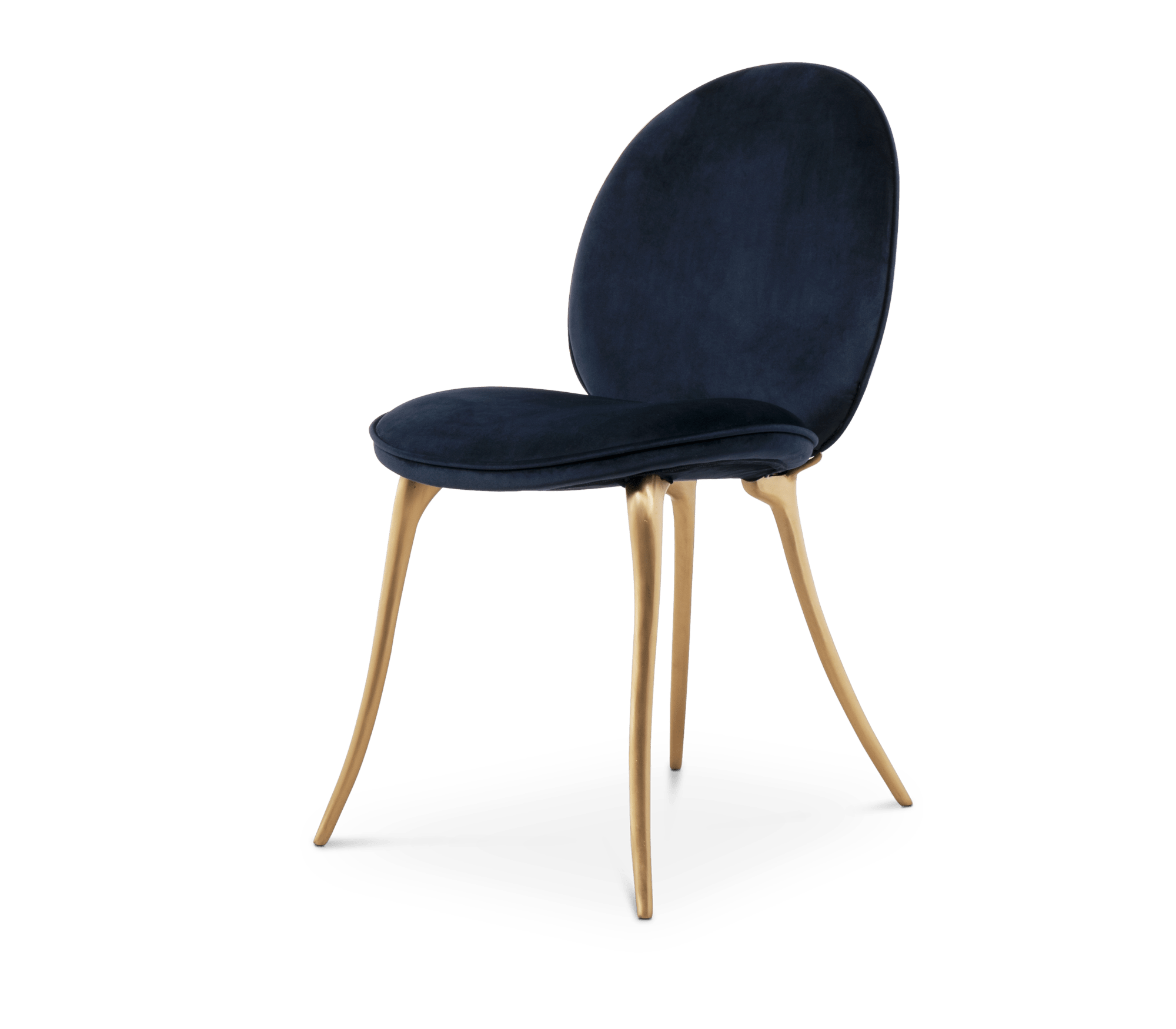 Soleil Curved Brass Modern Luxury Dining Chair