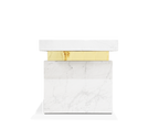 Empire Cracked Brass Inlay Marble Luxury Desk