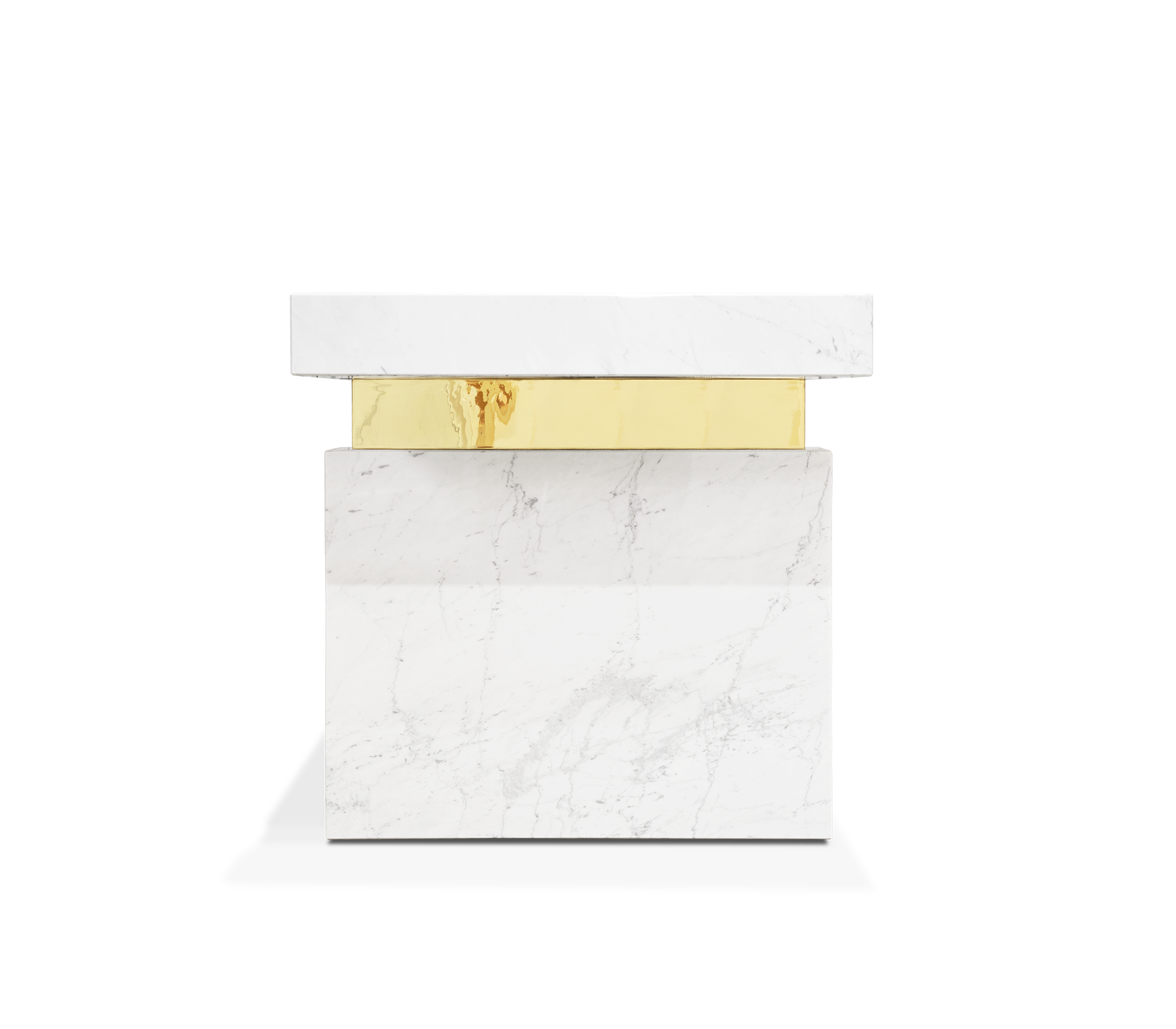 Empire Cracked Brass Inlay Marble Luxury Desk