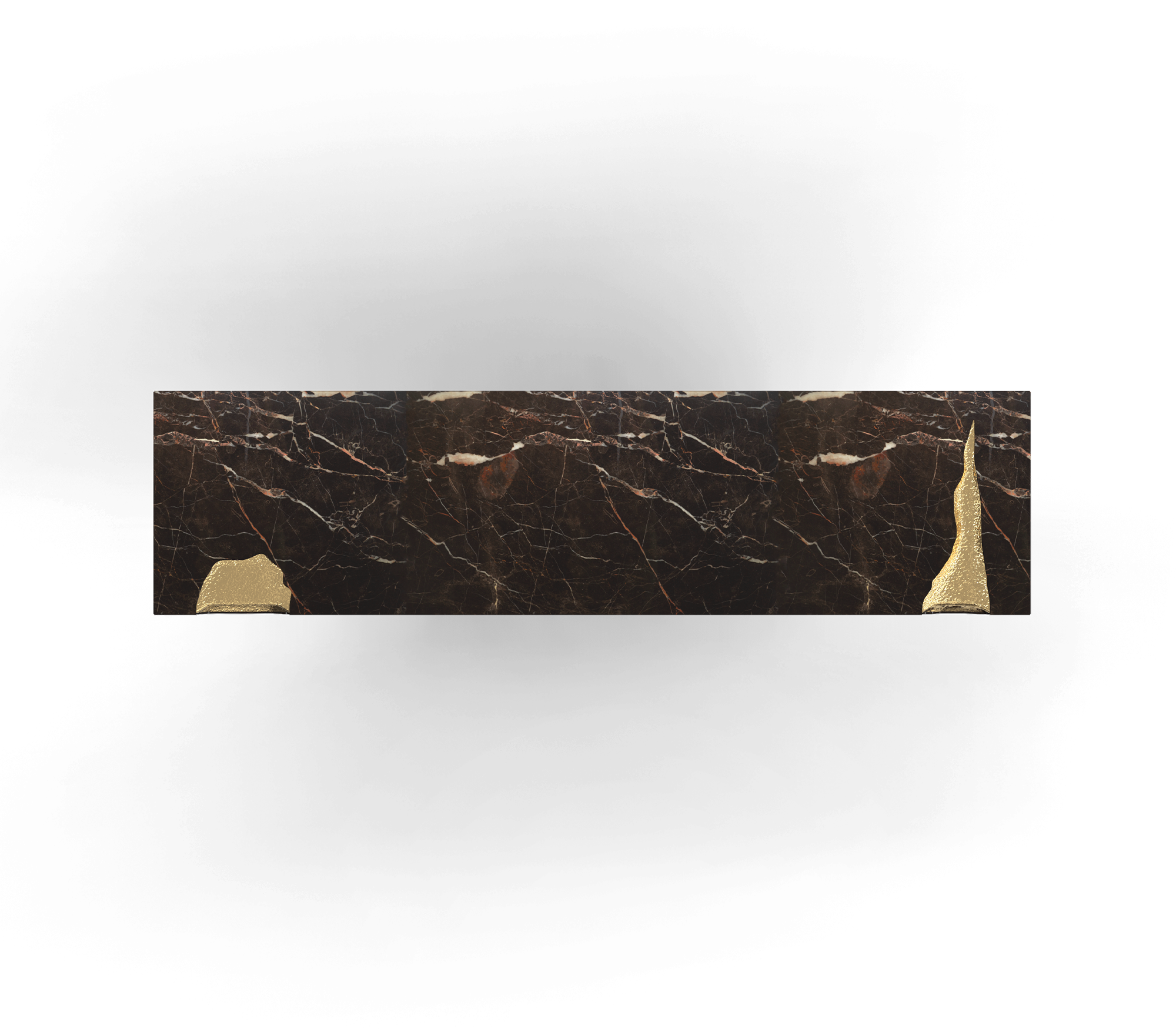 Empire Consoles Hammered Gilded Brass Entryways Cabinet Table