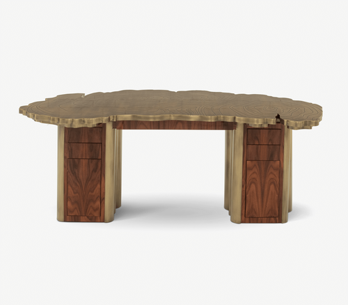 Fortuna Tree-Ring Brass Sculptural Luxury Desk
