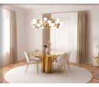 Fortuna Polished Brass Round Dining Table