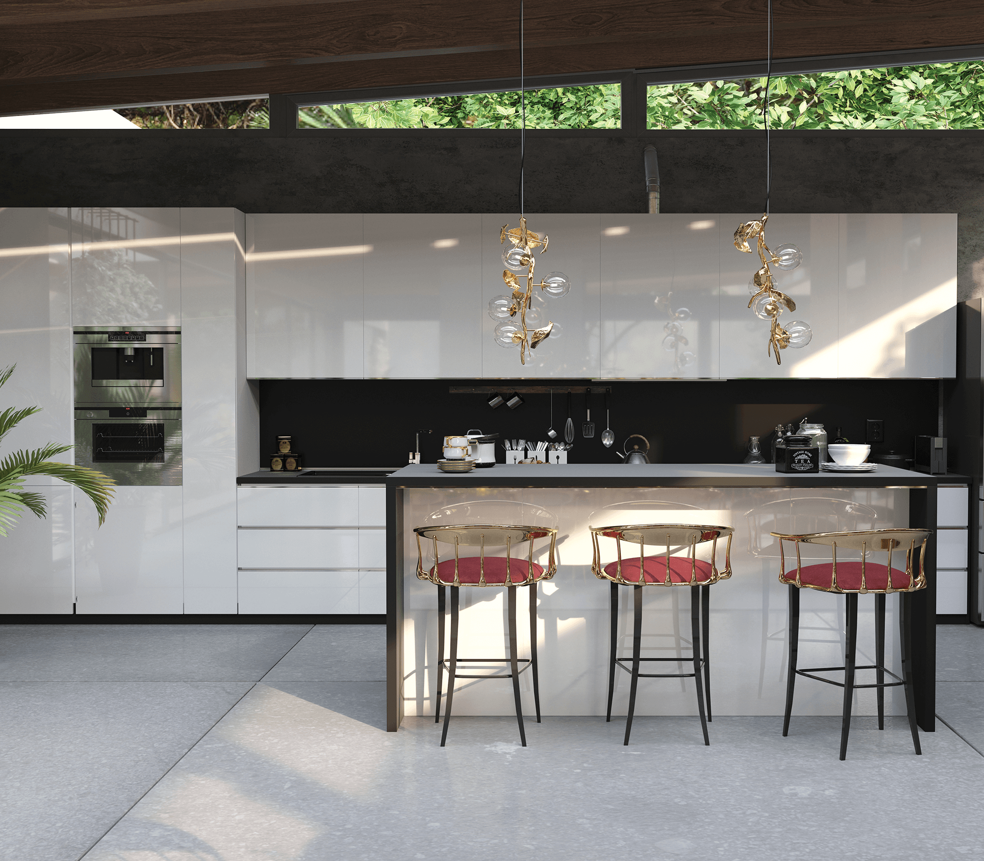 Nº 11 Surrealist Polished Brass Bar Stool