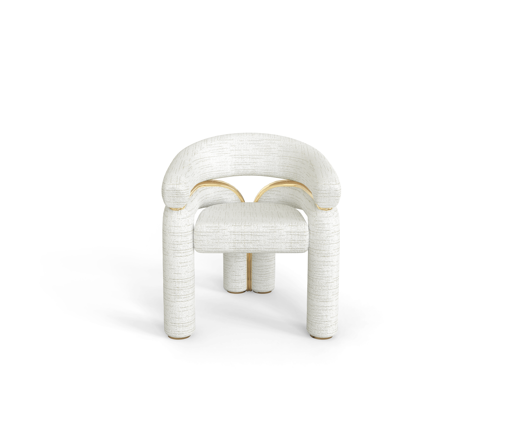 Elara Curved Sculptural Polished Brass Luxury Dining Chair