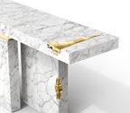 Empire Consoles Hammered Gilded Brass Entryways Cabinet Table