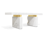 Empire Cracked Brass Inlay Marble Luxury Desk
