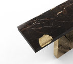 Empire Consoles Hammered Gilded Brass Entryways Cabinet Table