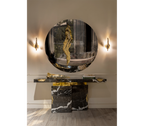 Empire Consoles Hammered Gilded Brass Entryways Cabinet Table